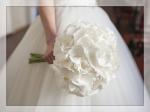 bílá svatební kytice, květiny: hortenzie